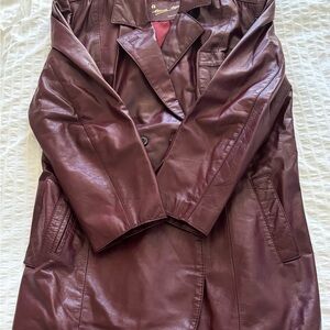Etienne Aigner Deep Burgundy Leather Jacket